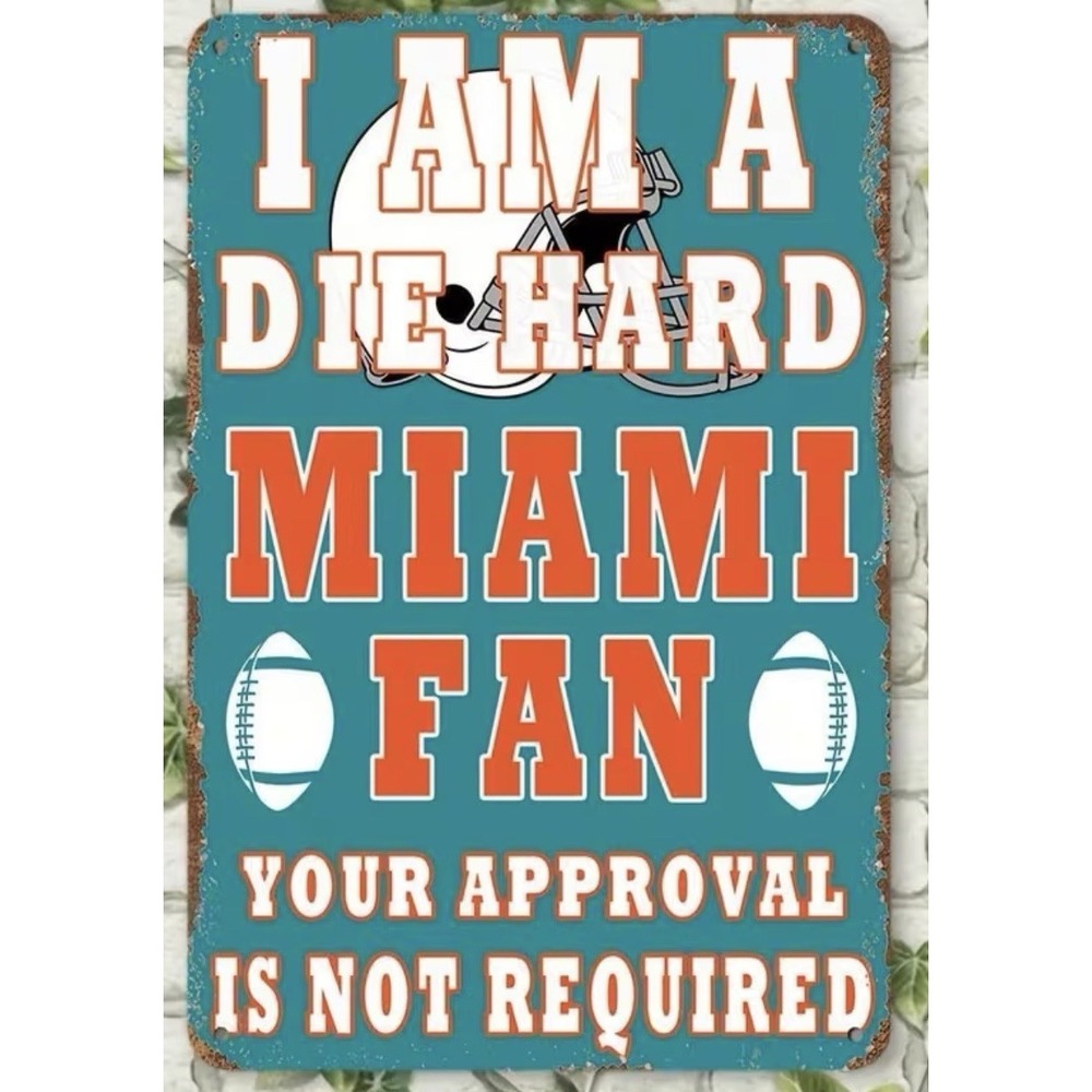 Brand New Miami Dolphins 12" X 8" METAL SIGN Fan Sign Garage Bar Man Cave